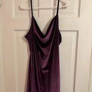 SHEIN Curve Velvet Dress in Deep Purple